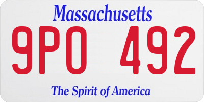 MA license plate 9PO492