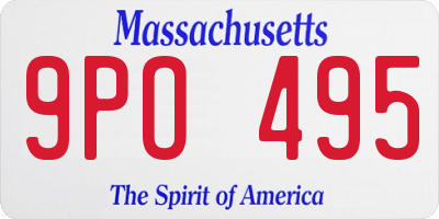 MA license plate 9PO495