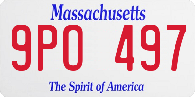 MA license plate 9PO497