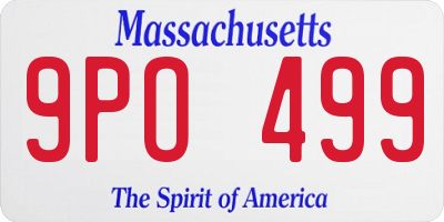 MA license plate 9PO499