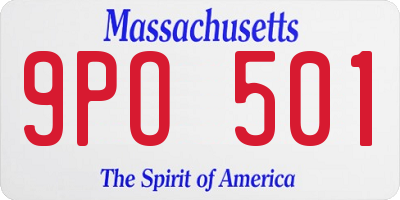 MA license plate 9PO501