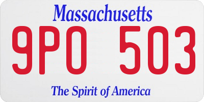 MA license plate 9PO503