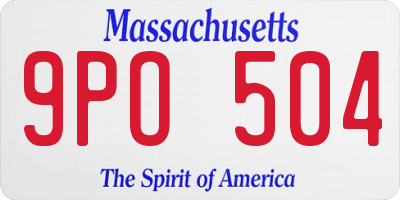 MA license plate 9PO504