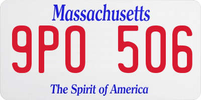 MA license plate 9PO506