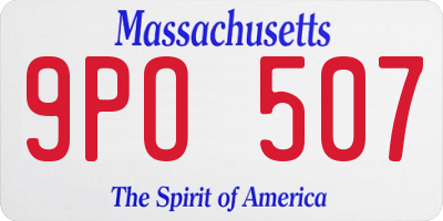 MA license plate 9PO507