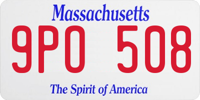 MA license plate 9PO508