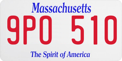 MA license plate 9PO510