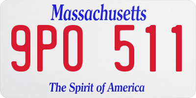 MA license plate 9PO511