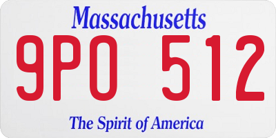 MA license plate 9PO512