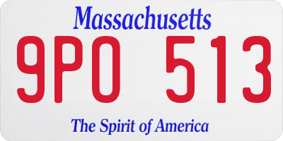 MA license plate 9PO513