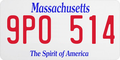 MA license plate 9PO514