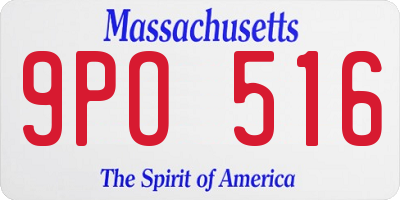 MA license plate 9PO516