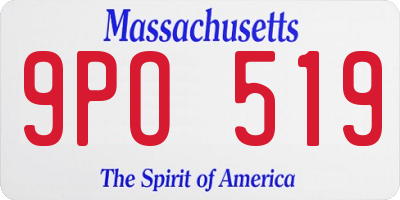 MA license plate 9PO519