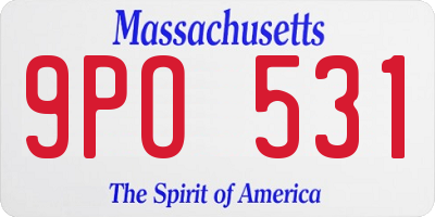MA license plate 9PO531
