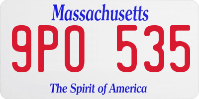 MA license plate 9PO535