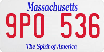 MA license plate 9PO536