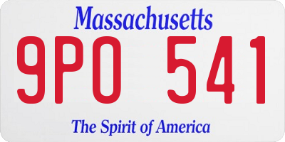 MA license plate 9PO541