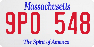 MA license plate 9PO548