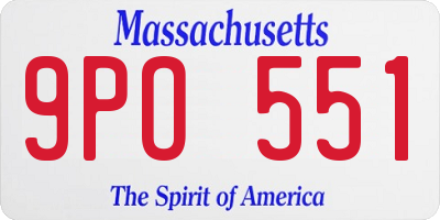 MA license plate 9PO551