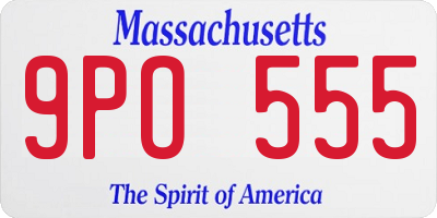 MA license plate 9PO555