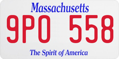 MA license plate 9PO558