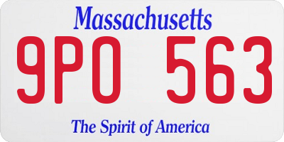 MA license plate 9PO563