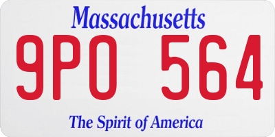 MA license plate 9PO564
