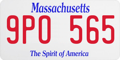 MA license plate 9PO565