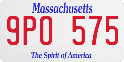 MA license plate 9PO575