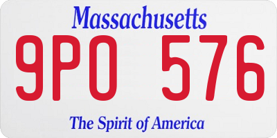 MA license plate 9PO576