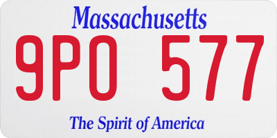 MA license plate 9PO577