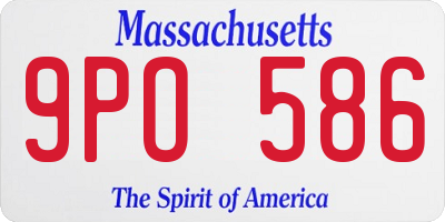 MA license plate 9PO586