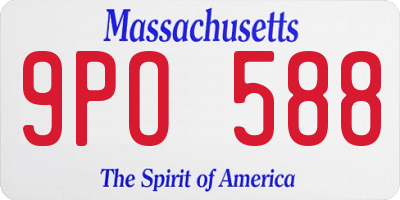MA license plate 9PO588