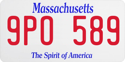 MA license plate 9PO589