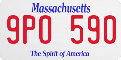 MA license plate 9PO590