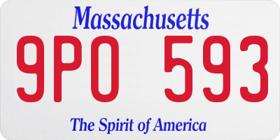 MA license plate 9PO593