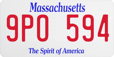 MA license plate 9PO594