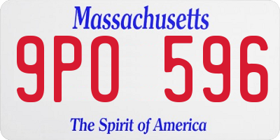 MA license plate 9PO596