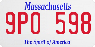 MA license plate 9PO598