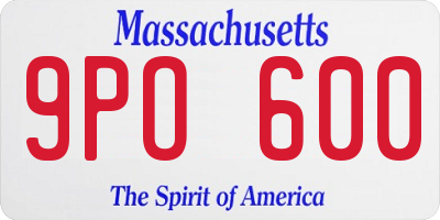 MA license plate 9PO600