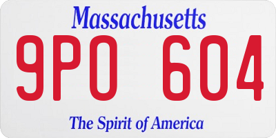 MA license plate 9PO604