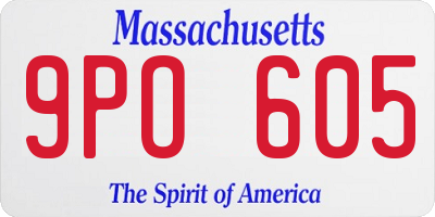 MA license plate 9PO605