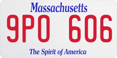 MA license plate 9PO606