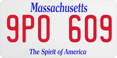 MA license plate 9PO609