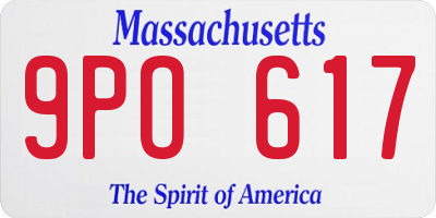 MA license plate 9PO617