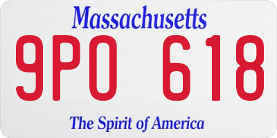 MA license plate 9PO618