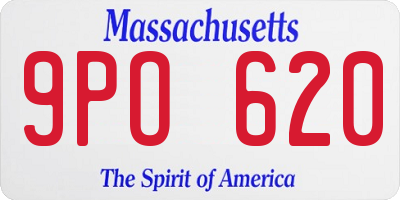 MA license plate 9PO620