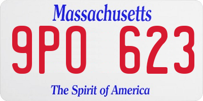 MA license plate 9PO623