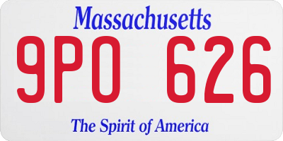 MA license plate 9PO626