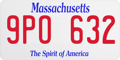 MA license plate 9PO632